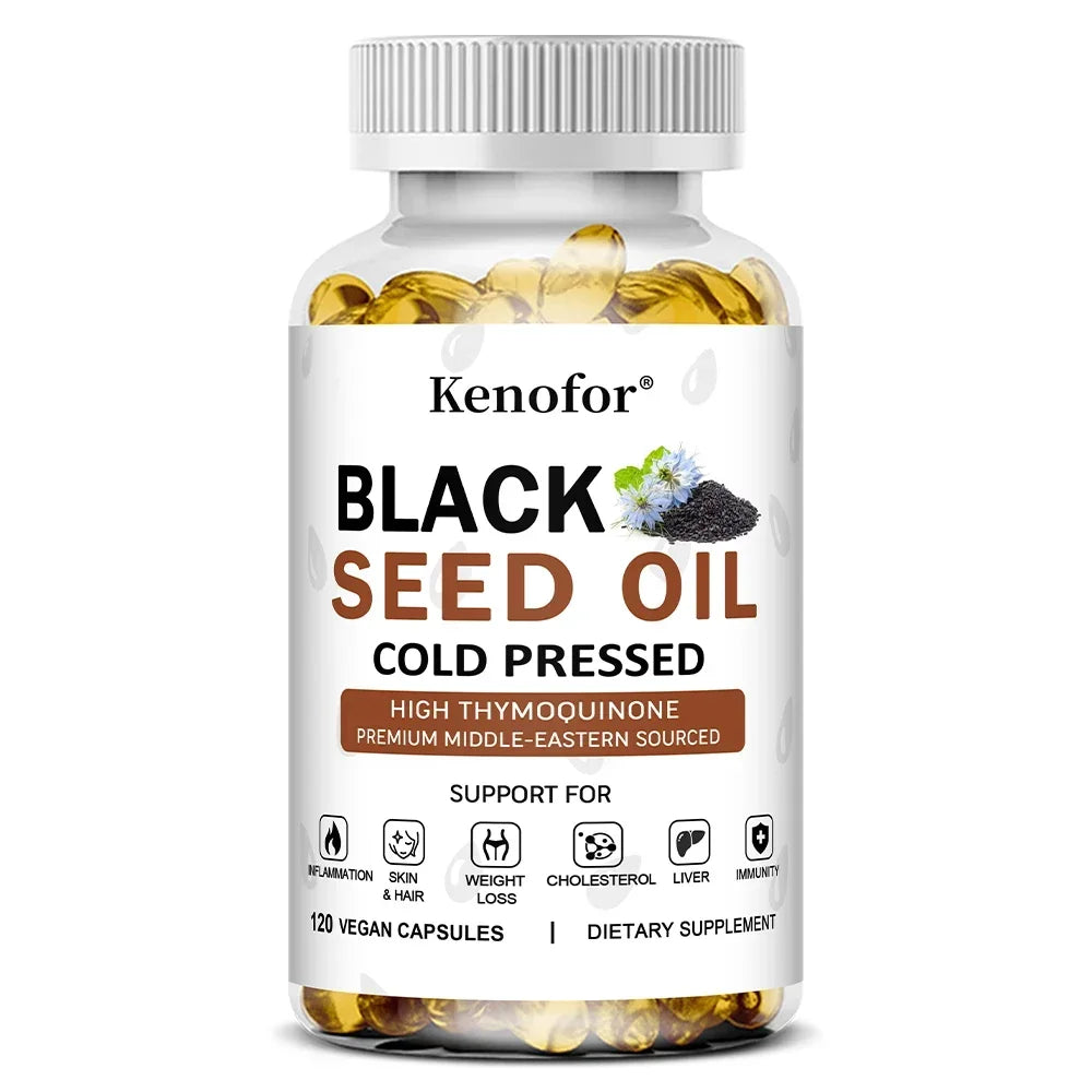 Black Seed Oil - Supports Immune, Joint, Digestive, Hair, Skin Health and Overall Health - Non-GMO, Gluten Free Supplement