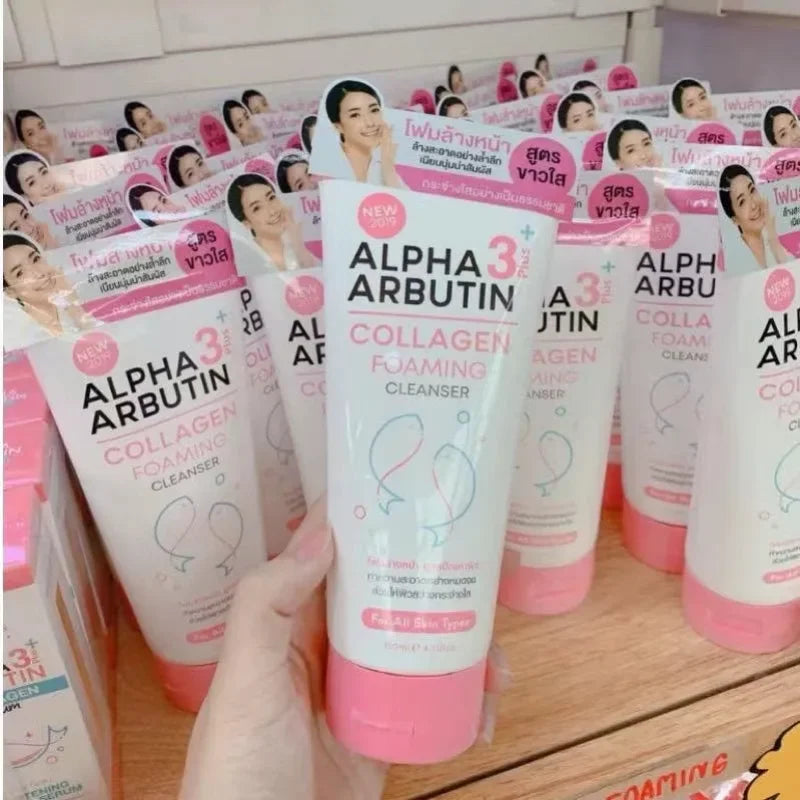 Thai Facial Cleanser ALPHA ARBUTIN 3 PLUS Deep Cleaning Pores Oil Dirt Without Blackhead Shrinkage Pores Cleansing 120ml