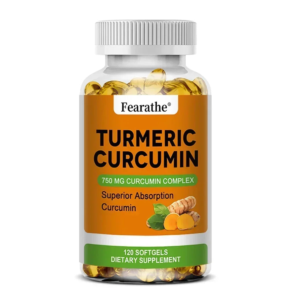 Organic High Quality Turmeric Curcumin Capsules - Joint, Brain Cognitive & Digestive Health, Antioxidant, Support Immune Health
