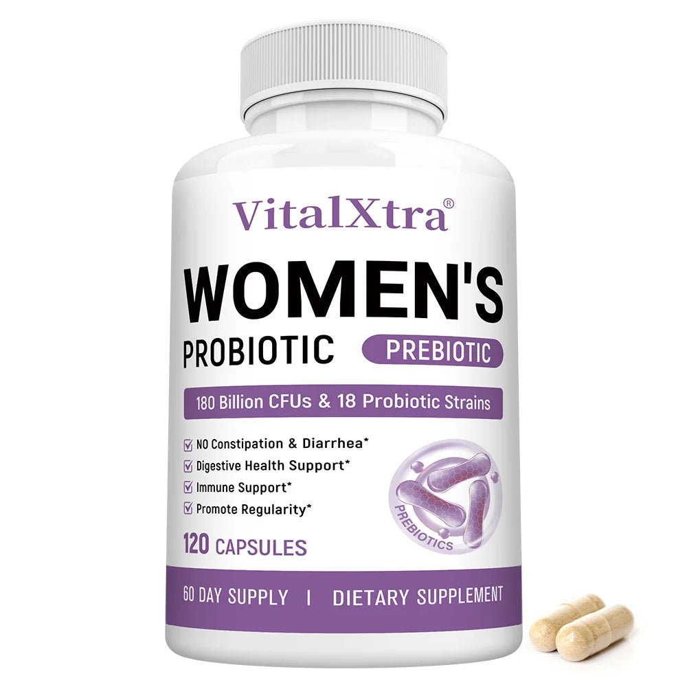 Women's Daily Probiotics, Containing Prebiotics, 180 Billion CFU, Promotes Digestive Health and Strengthens The Immune System