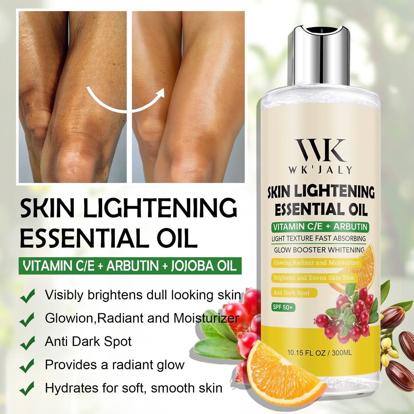 WK JALY Whitening Essential Body Oil Series, Clean Skin, Moisturizing, Nourishing, Remove Acne, Black Spots, for All Skin Types