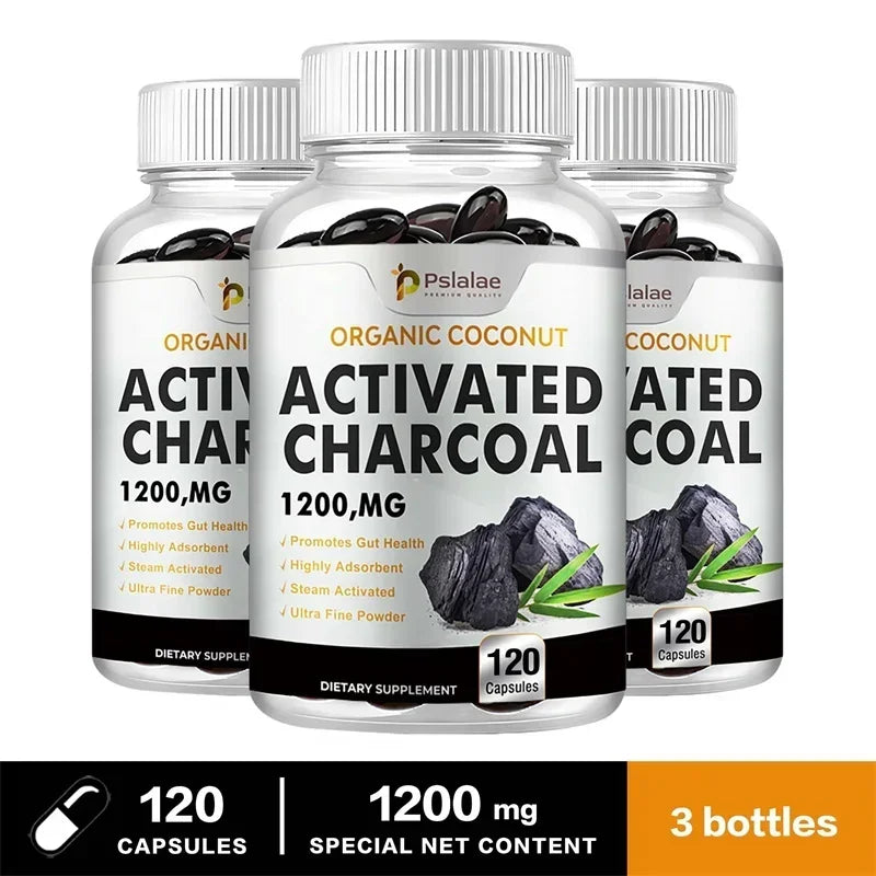 Activated Charcoal Capsules - Gut Health, Digestive Health, Bloating & Gas Relief, Detox, Colon Cleansing