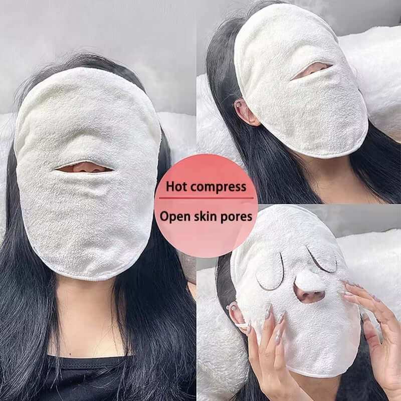 Double thickness warm and cold compress towel for facial skincare and pore cleansing