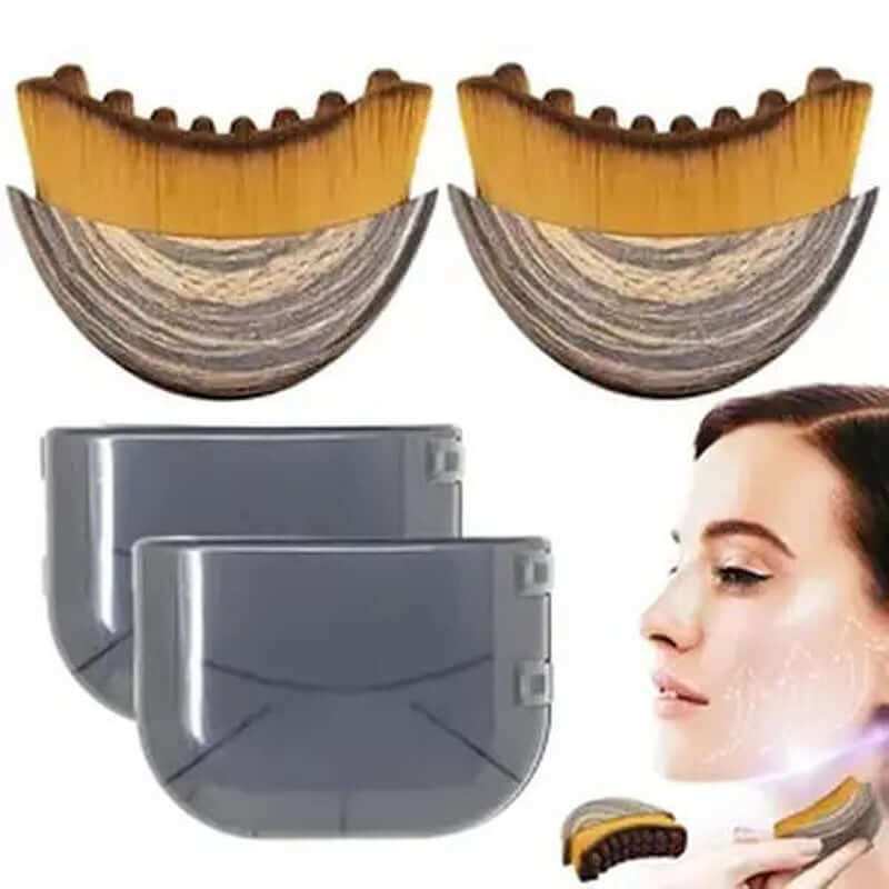 Lymphatic Contour Brush with ergonomic design and soft bristles for facial lymphatic drainage and sculpted jawline
