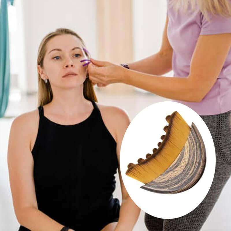 Lymphatic Contour Brush for facial lymphatic drainage and sculpted jawline with ergonomic design and soft bristles