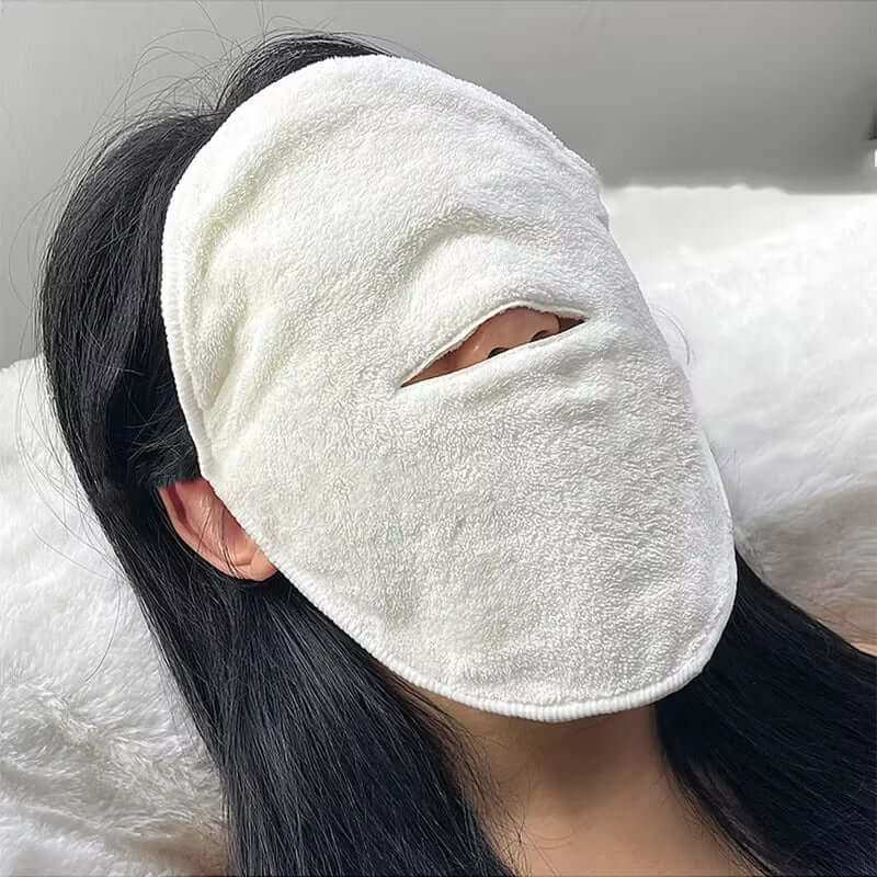 Double thickness warm and cold compress towel for skincare and face pampering
