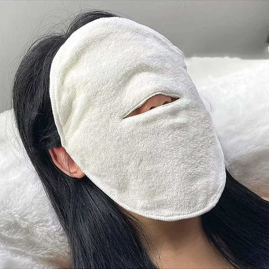 Double thickness warm and cold compress towel for skincare and face pampering