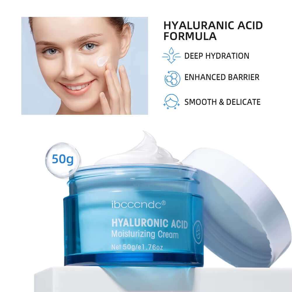 Hyaluronic Water Gel Moisturizer for dry skin hydration and barrier repair in 50g packaging