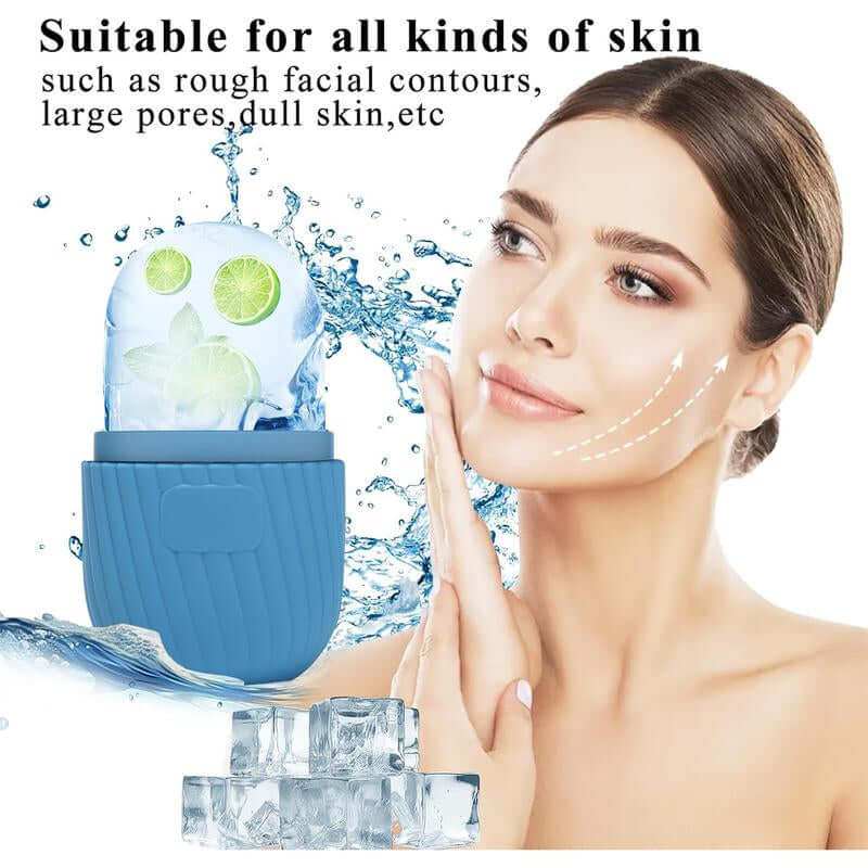 Premium ice roller and gua sha set for skincare and facial massage