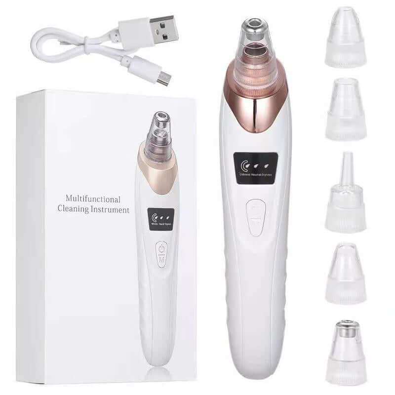 Pro Pore Vacuum Cleaner handheld blackhead remover with LCD display and multiple suction probes for deep pore cleansing