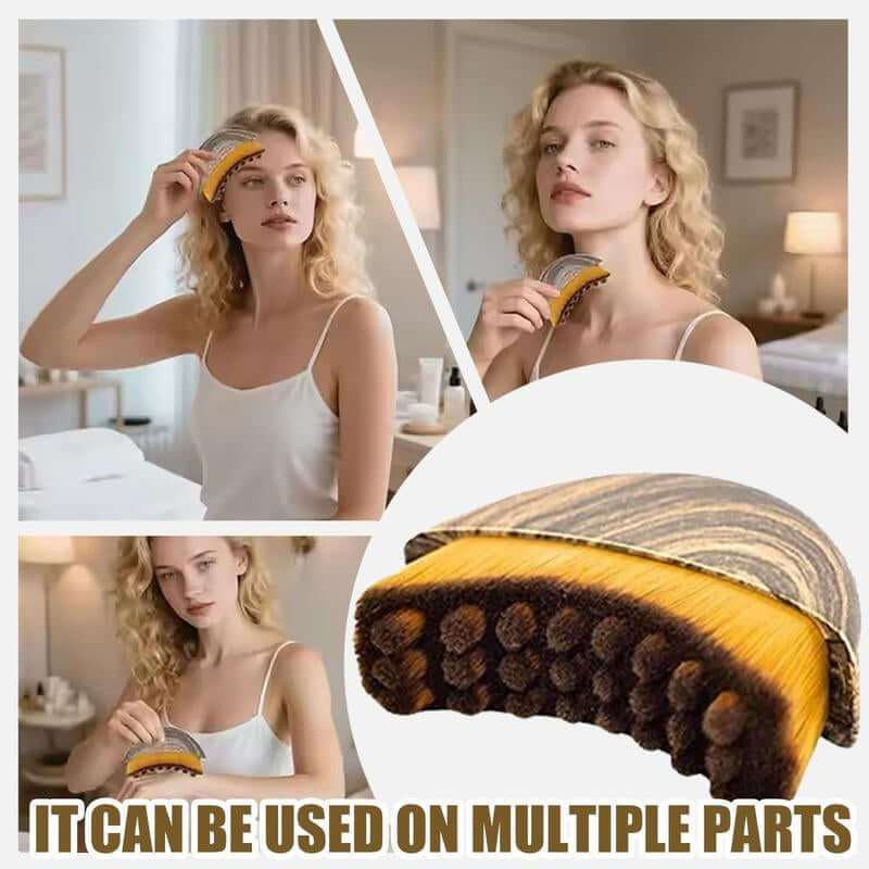 Lymphatic Contour Sculpt Brush with ergonomic design and soft bristles for facial lymphatic drainage and sculpted jawline