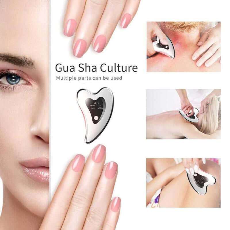Electric Gua Sha massager for facial and body skincare with USB rechargeable design