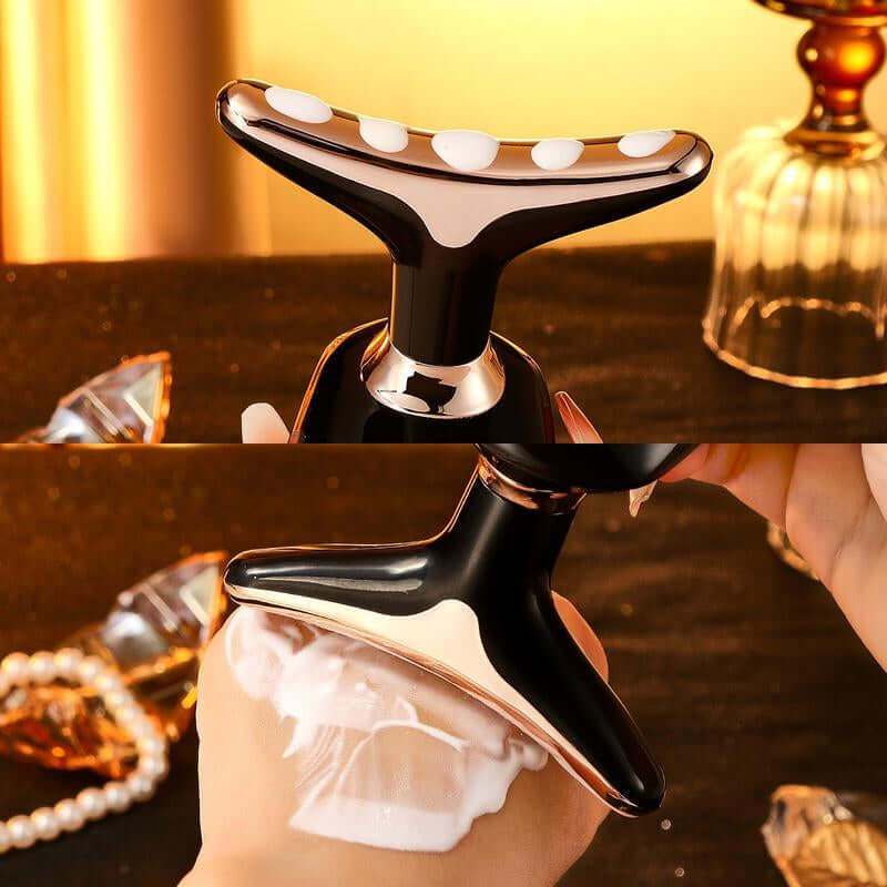 Premier Lift Microcurrent Device sleek face massage and skin lifting tool in dolphin blond color