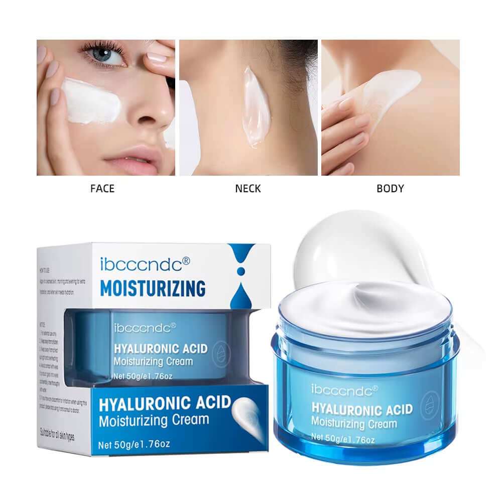 Hyaluronic Water Gel Moisturizer for deep hydration and dry skin relief, 50g jar