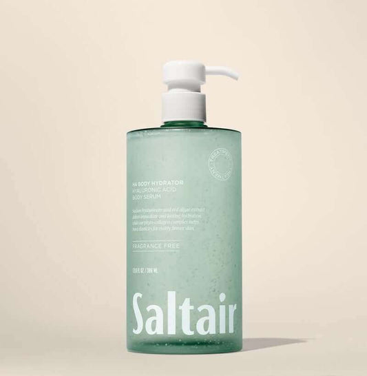 Saltair HA Body Hydrator hydrating lotion bottle with moisturizing serum ingredients and natural extracts