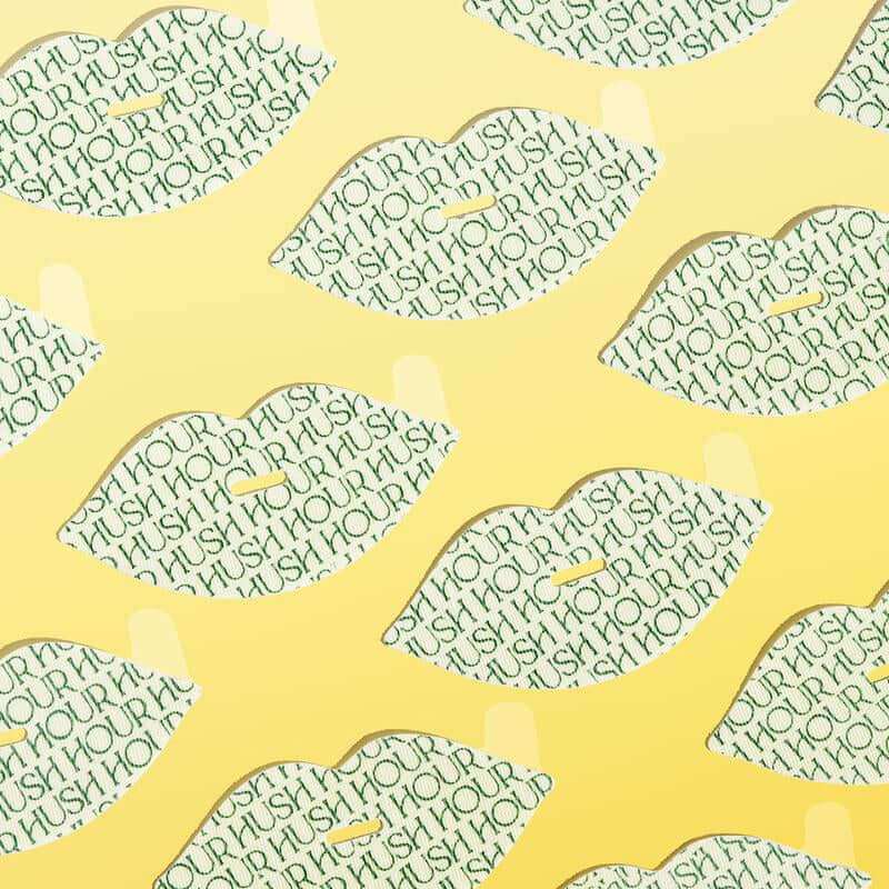 Box of HUSH HOUR Lemon-Scented Mouth Tape strips for restful sleep and skincare benefits