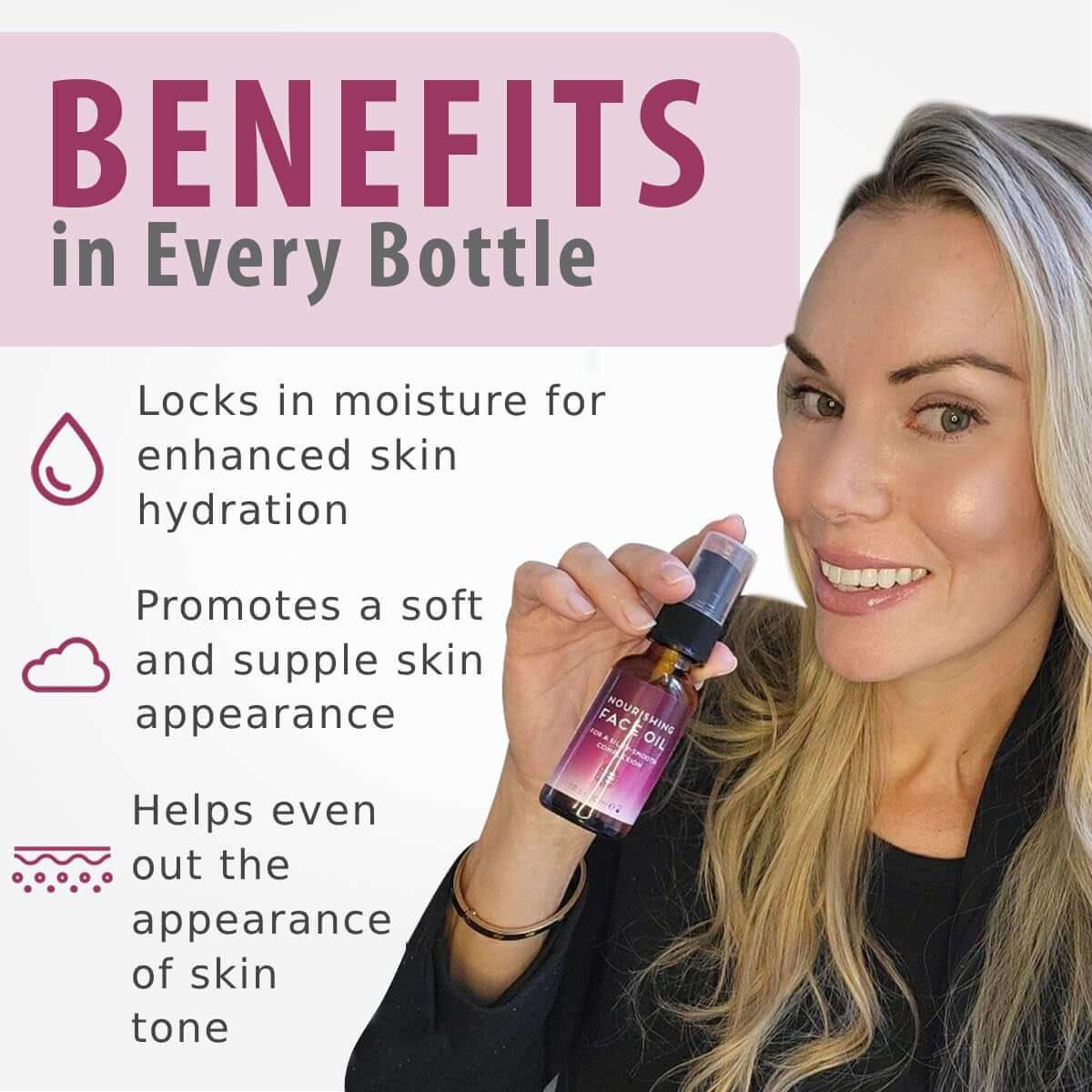 Bottle of Glazed Donut Face Oil with natural ingredients for radiant, hydrated skin